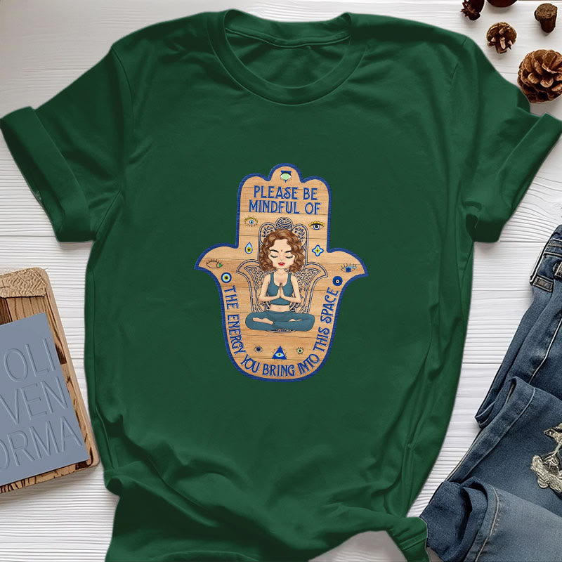 T-shirt Olivenorma avec la main de Hamsa, protection et méditation spirituelle - Vert foncé - 2XL - image 19