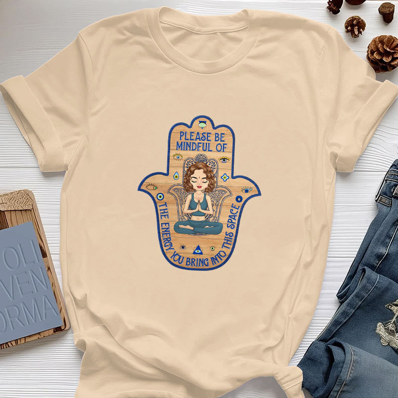 T-shirt Olivenorma avec la main de Hamsa, protection et méditation spirituelle - Jaune - 2XL - image 9