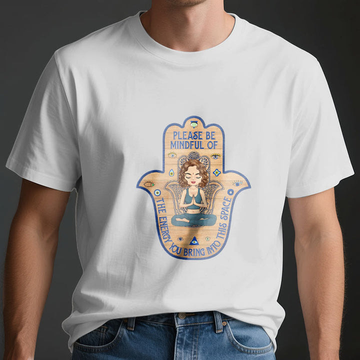 T-shirt Olivenorma avec la main de Hamsa, protection et méditation spirituelle - image 2