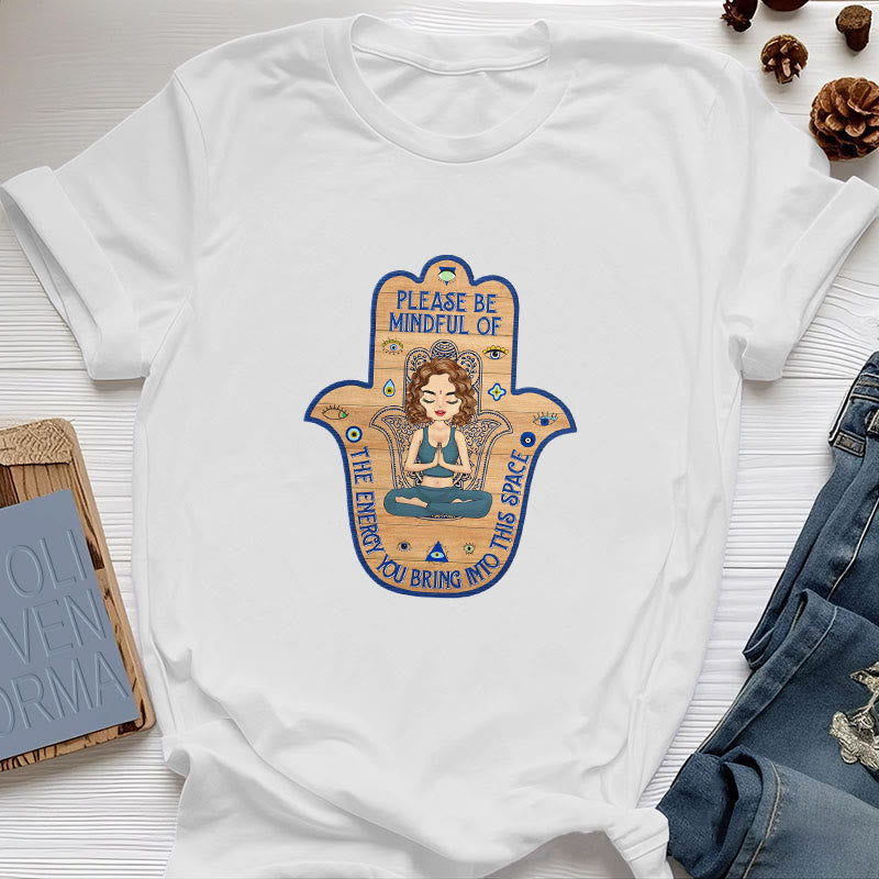 T-shirt Olivenorma avec la main de Hamsa, protection et méditation spirituelle - Blanc - 2XL - image 0