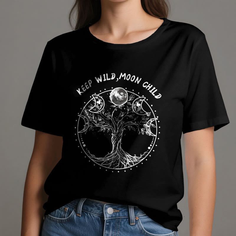 T-shirts Olivenorma « KEEP WILD, MOON CHILD » Arbre de vie Phases de lune - image 7