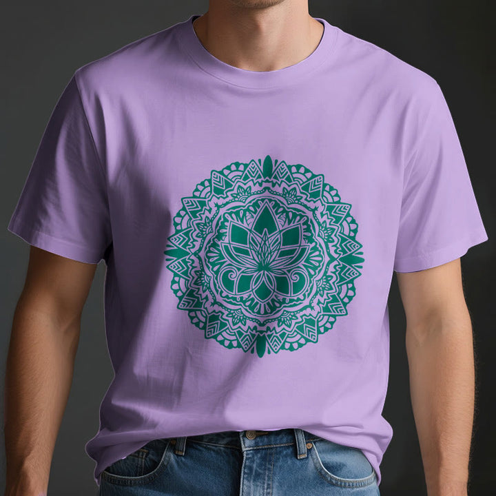 T-shirt imprimé lotus vert Olivenorma
