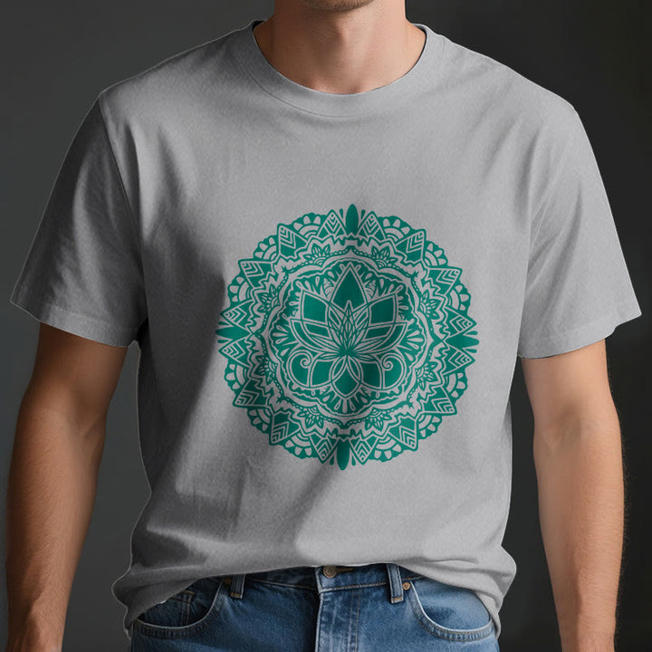 T-shirt imprimé lotus vert Olivenorma