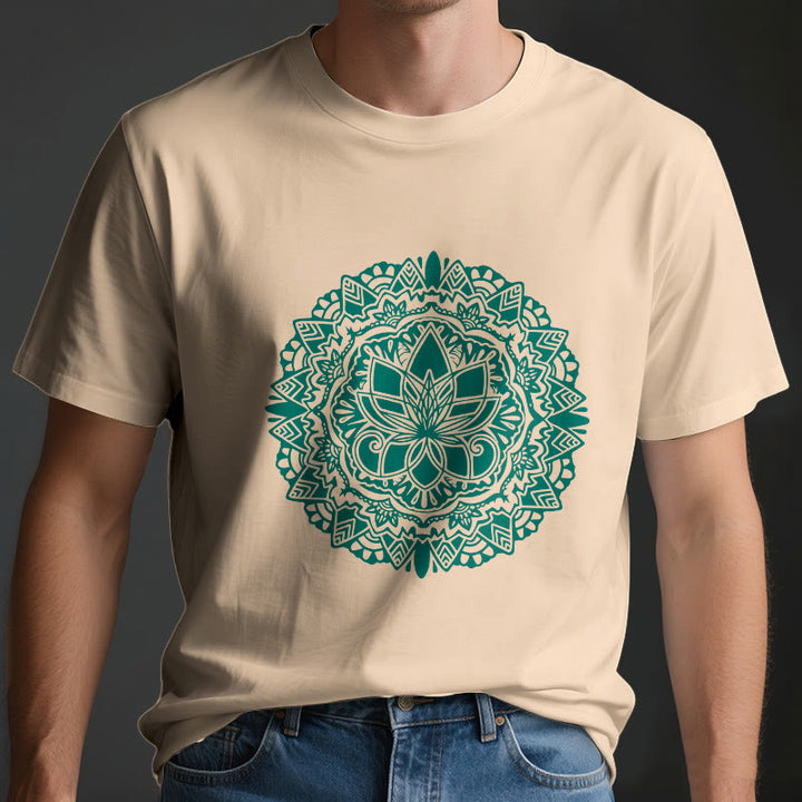 T-shirt imprimé lotus vert Olivenorma
