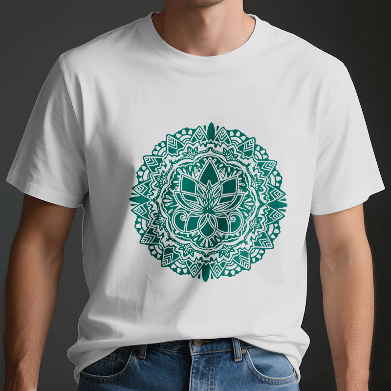 T-shirt imprimé lotus vert Olivenorma - image 1