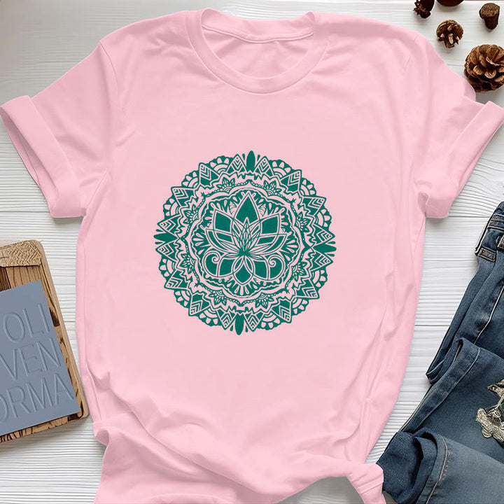 T-shirt imprimé lotus vert Olivenorma - Rose - 2XL - image 12
