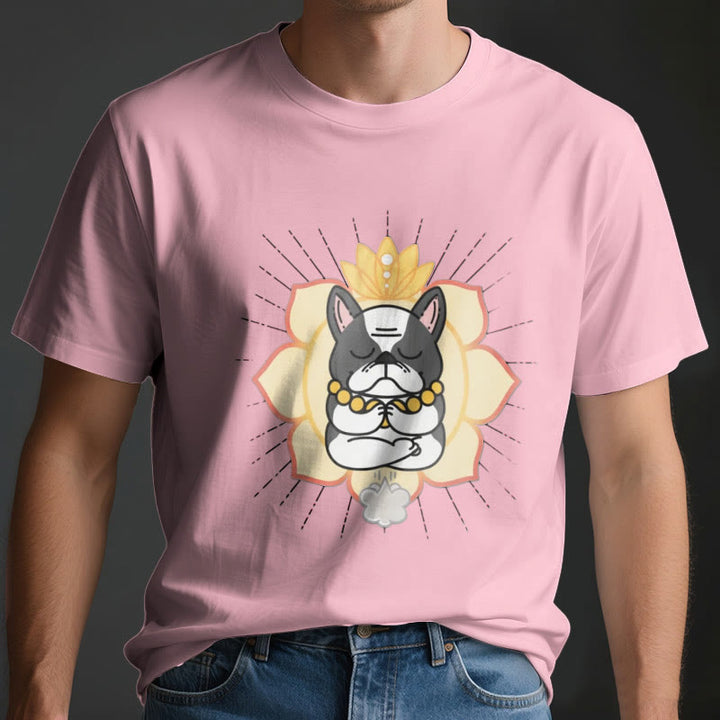 T-shirt imprimé bouledogue français Olivenorma Yoga Méditation