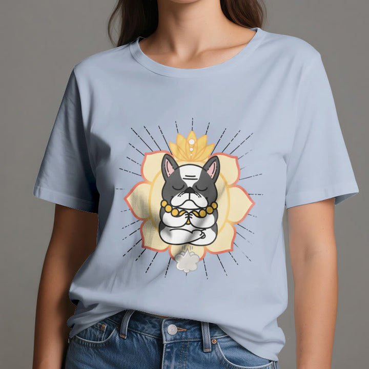 T-shirt imprimé bouledogue français Olivenorma Yoga Méditation - image 13