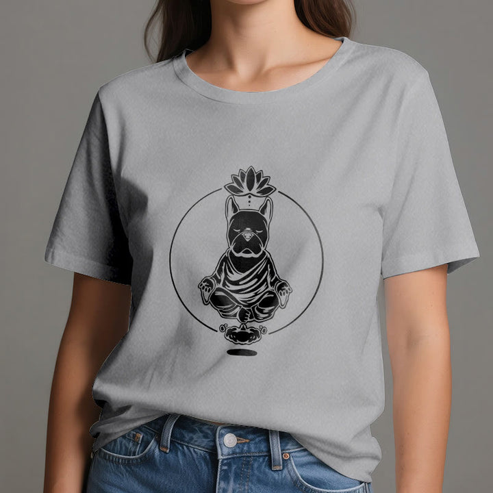 Olivenorma Zen Méditation Bouledogue Français Lotus T-Shirt - image 7