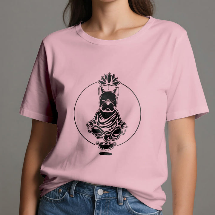 Olivenorma Zen Méditation Bouledogue Français Lotus T-Shirt - image 13