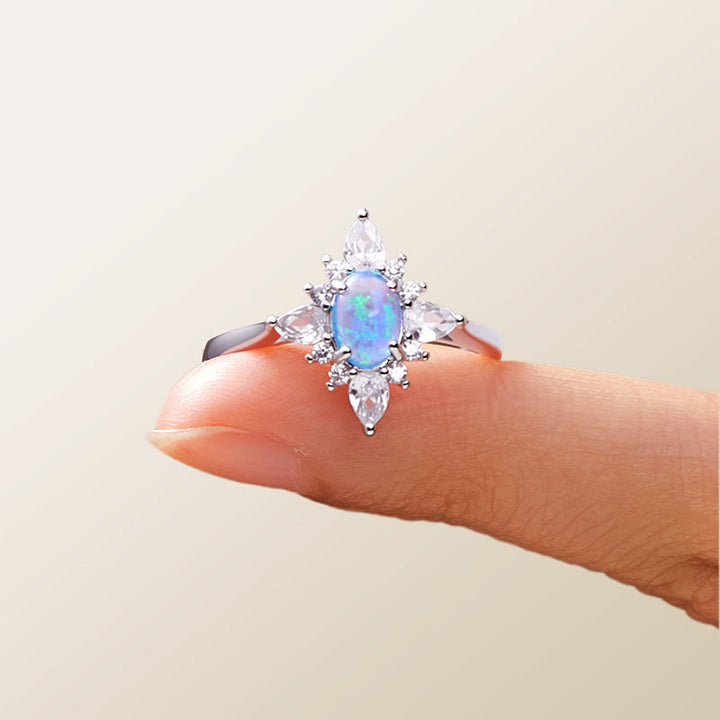 Bague étoile opale rayonnante Olivenorma « Uniquement vôtre »