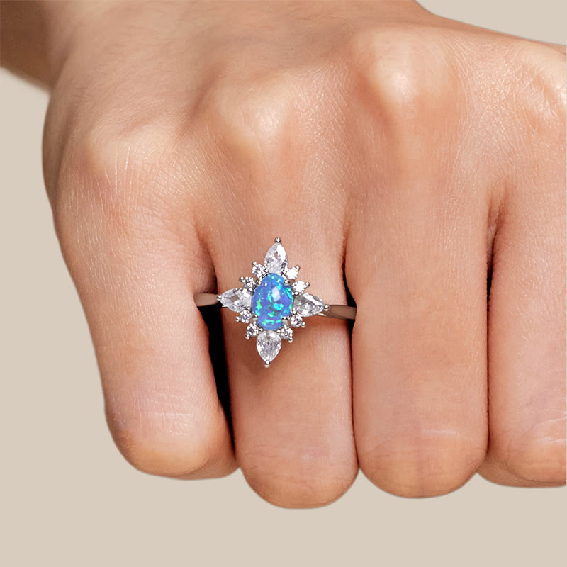 Bague étoile opale rayonnante Olivenorma « Uniquement vôtre »