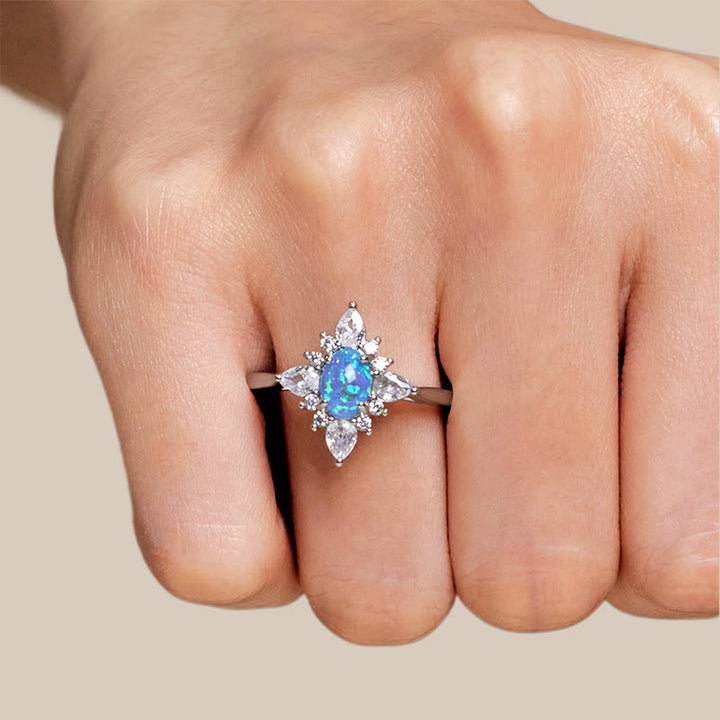 Bague étoile opale rayonnante Olivenorma « Uniquement vôtre »