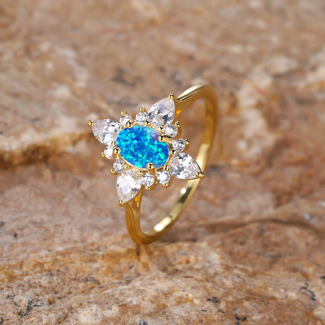 Bague étoile opale rayonnante Olivenorma « Uniquement vôtre »