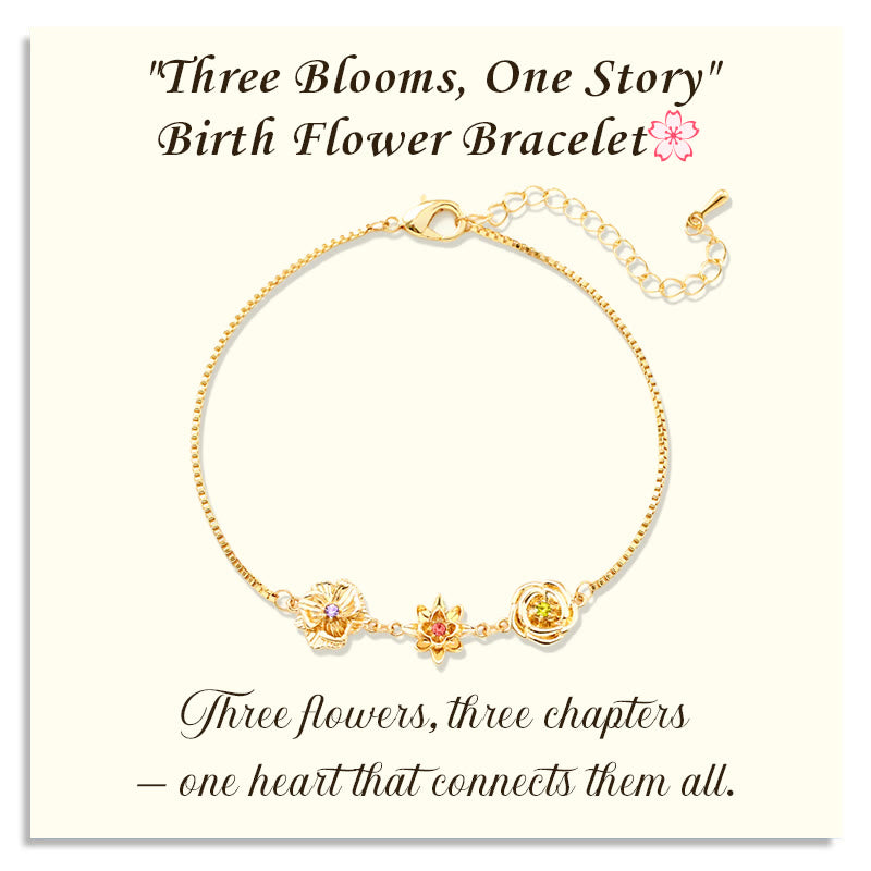Bracelet de fleurs de naissance tridimensionnelles Olivenorma 1-7