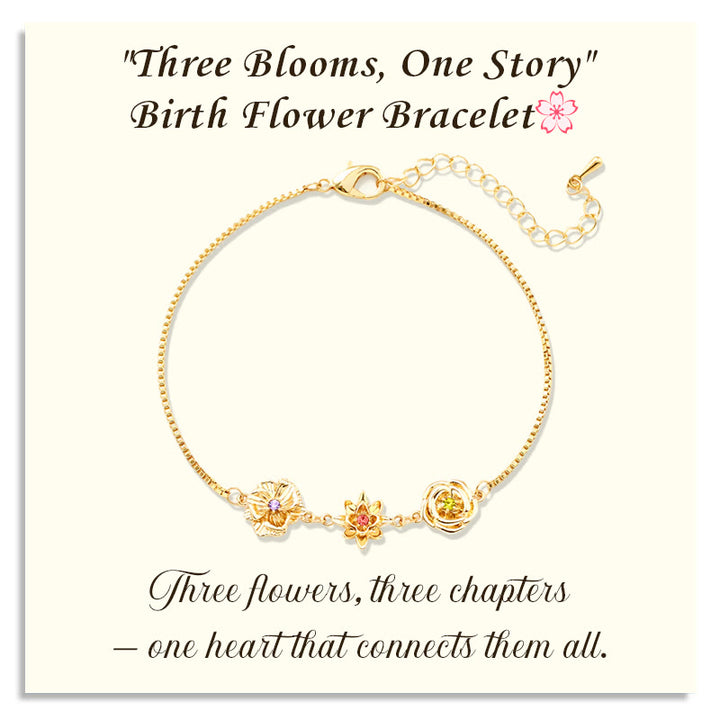 Bracelet de fleurs de naissance tridimensionnelles Olivenorma 1-7