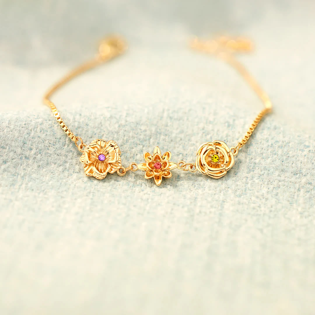 Bracelet de fleurs de naissance tridimensionnelles Olivenorma 1-7