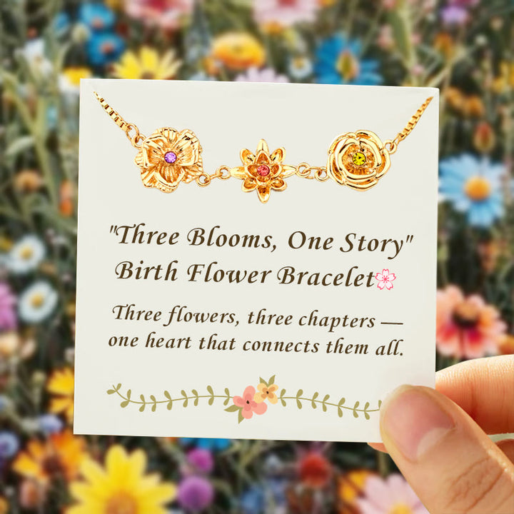 Bracelet de fleurs de naissance tridimensionnelles Olivenorma 1-7