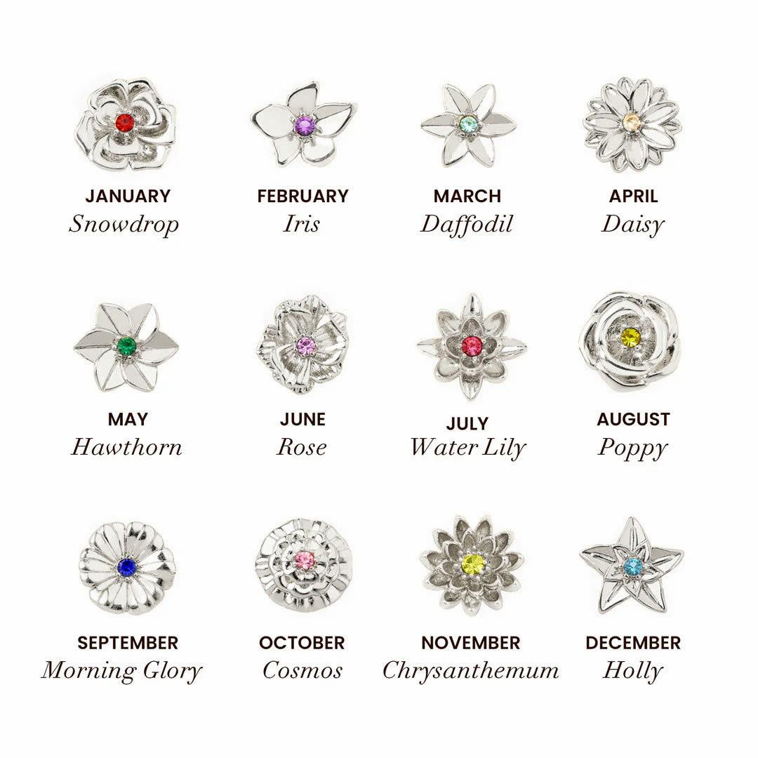 Bracelet de fleurs de naissance tridimensionnelles Olivenorma 1-7