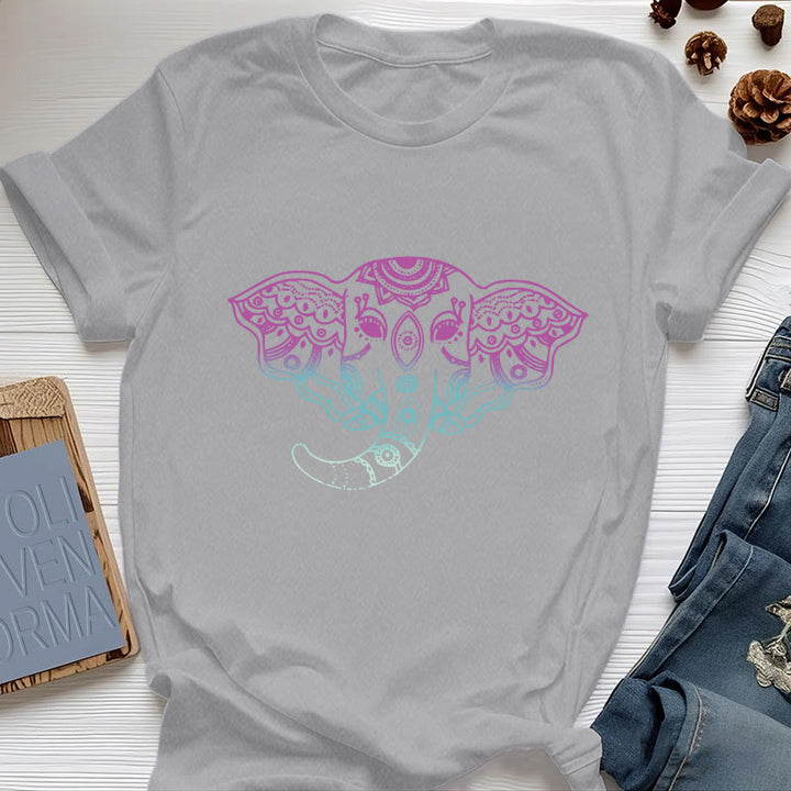 T-shirt en coton Olivenorma Mystic Elephant Mandala - Gris - 2XL - image 6