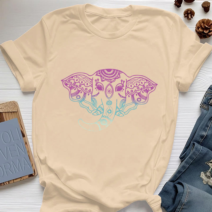 T-shirt en coton Olivenorma Mystic Elephant Mandala - Jaune - 2XL - image 8