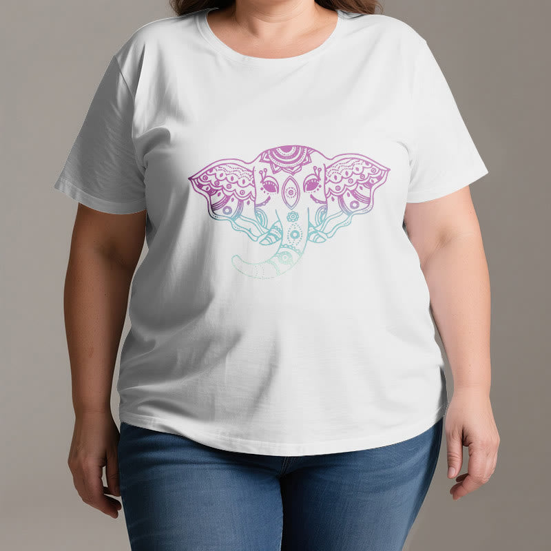 T-shirt en coton Olivenorma Mystic Elephant Mandala