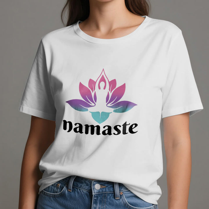 T-shirt en coton Olivenorma Namaste Lotus Mindful - image 5