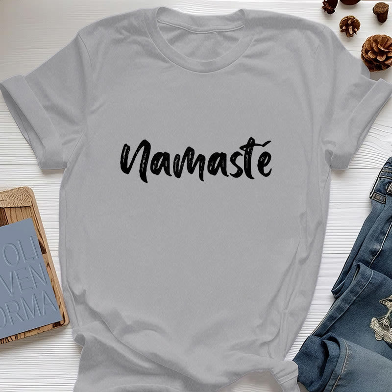 Olivenorma Namaste Yoga T-shirt unisexe Pilates - Gris - 2XL - image 8