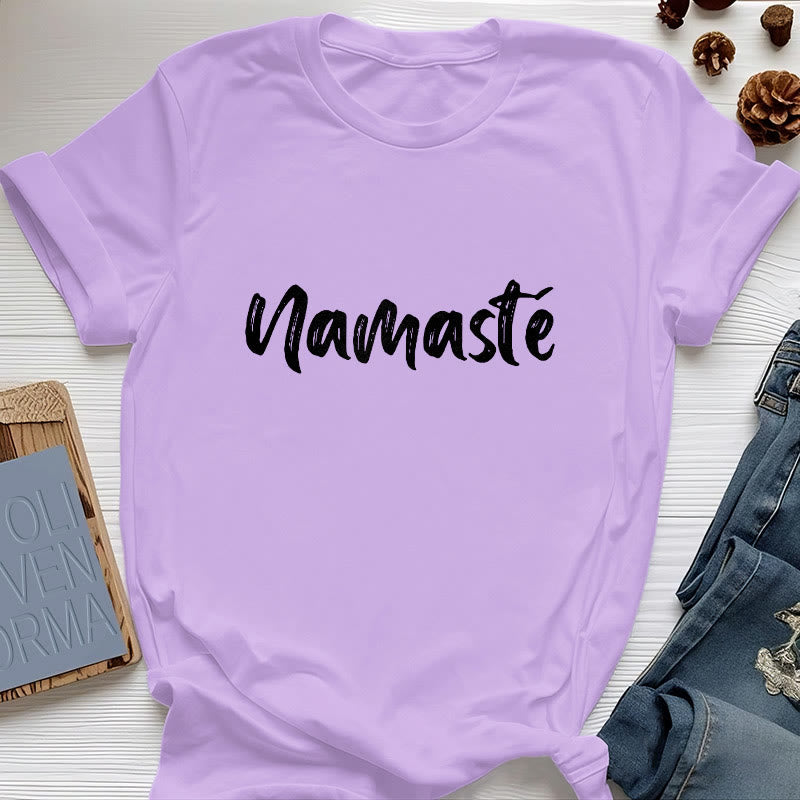 Olivenorma Namaste Yoga T-shirt unisexe Pilates - Violet - 2XL - image 16
