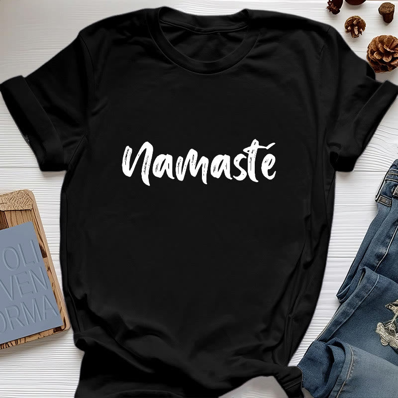 Olivenorma Namaste Yoga T-shirt unisexe Pilates - Noir - 2XL - image 6