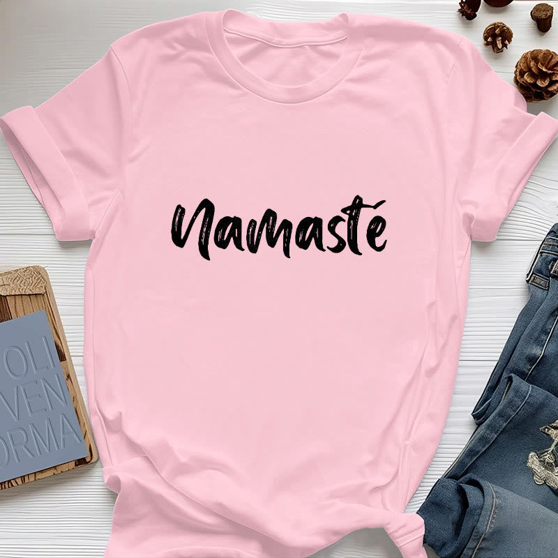 Olivenorma Namaste Yoga T-shirt unisexe Pilates - Rose - 2XL - image 14