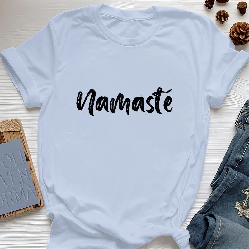 Olivenorma Namaste Yoga T-shirt unisexe Pilates - Bleu - 2XL - image 12
