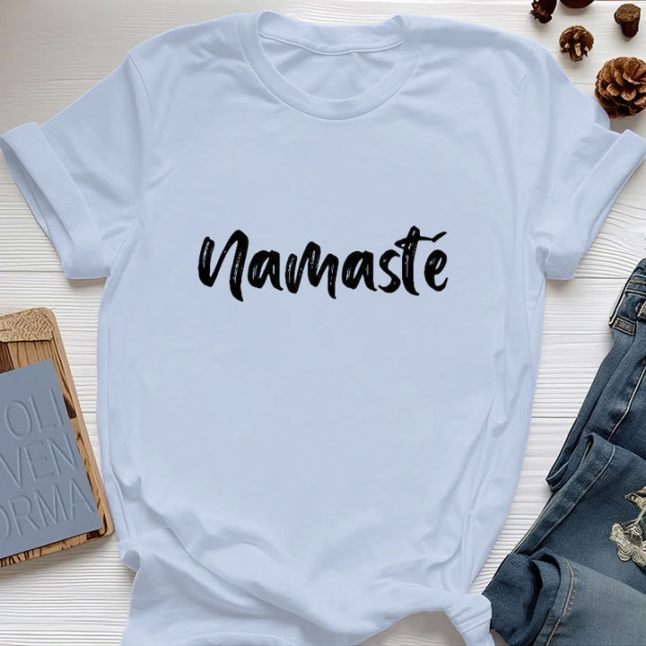 Olivenorma Namaste Yoga T-shirt unisexe Pilates - Bleu - 2XL - image 12