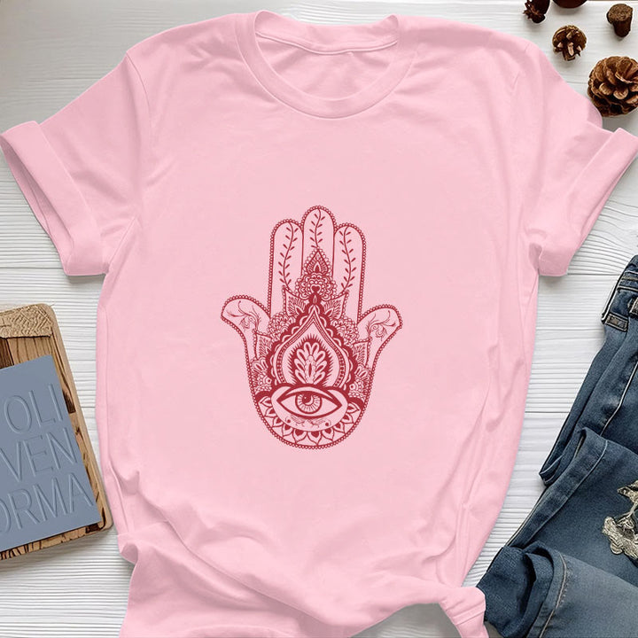 T-shirt en coton doux Hamsa Olivenorma - Rose - 2XL - image 12