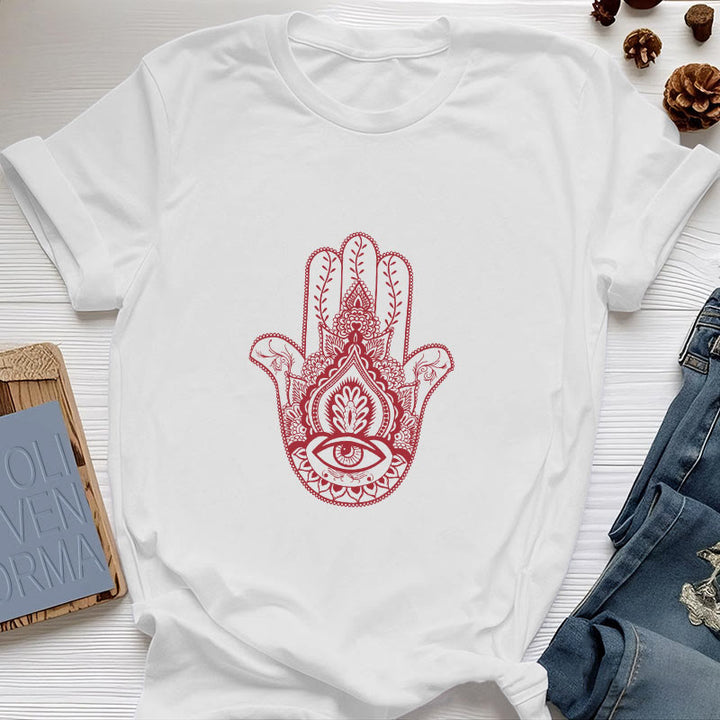 T-shirt en coton doux Hamsa Olivenorma - Blanc - 2XL - image 0