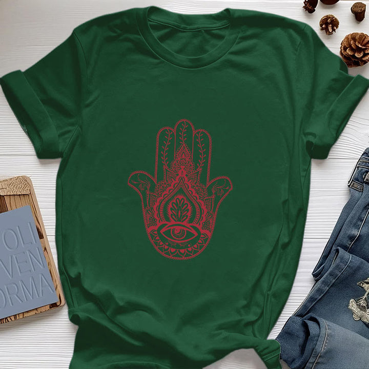 T-shirt en coton doux Hamsa Olivenorma - Vert foncé - 2XL - image 18