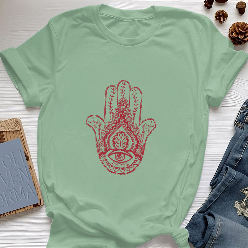 T-shirt en coton doux Hamsa Olivenorma