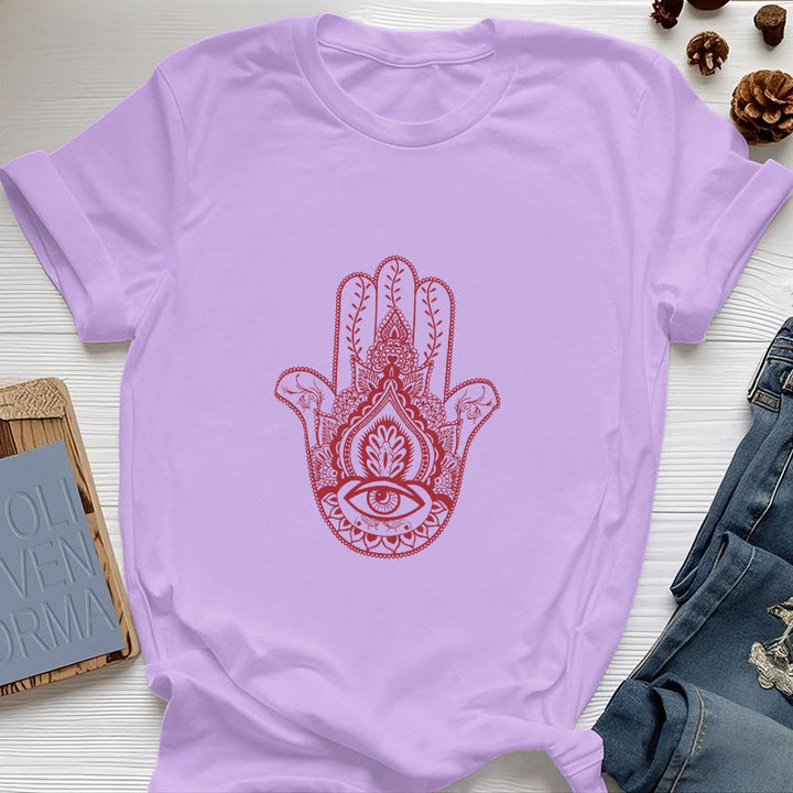 T-shirt en coton doux Hamsa Olivenorma - Violet - 2XL - image 14