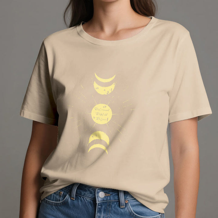 T-shirt de yoga en coton Olivenorma Moon Phases