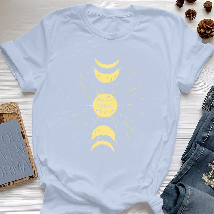T-shirt de yoga en coton Olivenorma Moon Phases - Bleu - 2XL - image 8