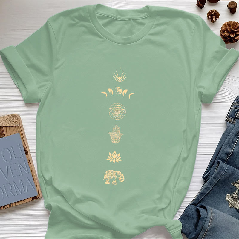 T-shirt Olivenorma Chakras Spiritual Lotus Yoga
