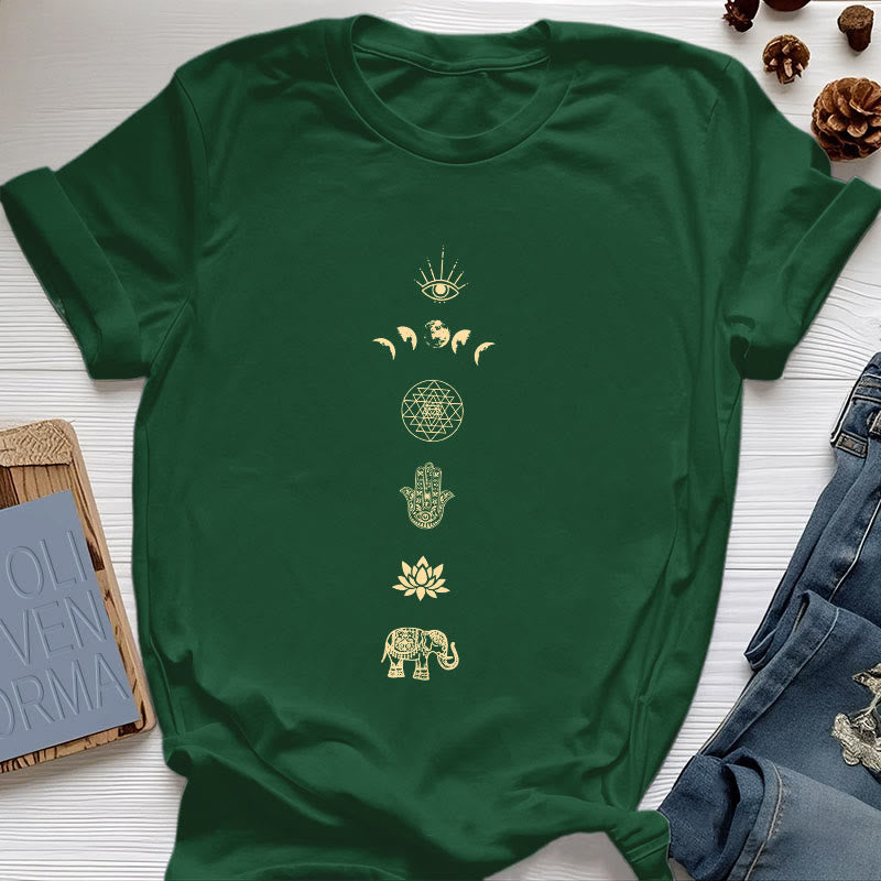 T-shirt Olivenorma Chakras Spiritual Lotus Yoga
