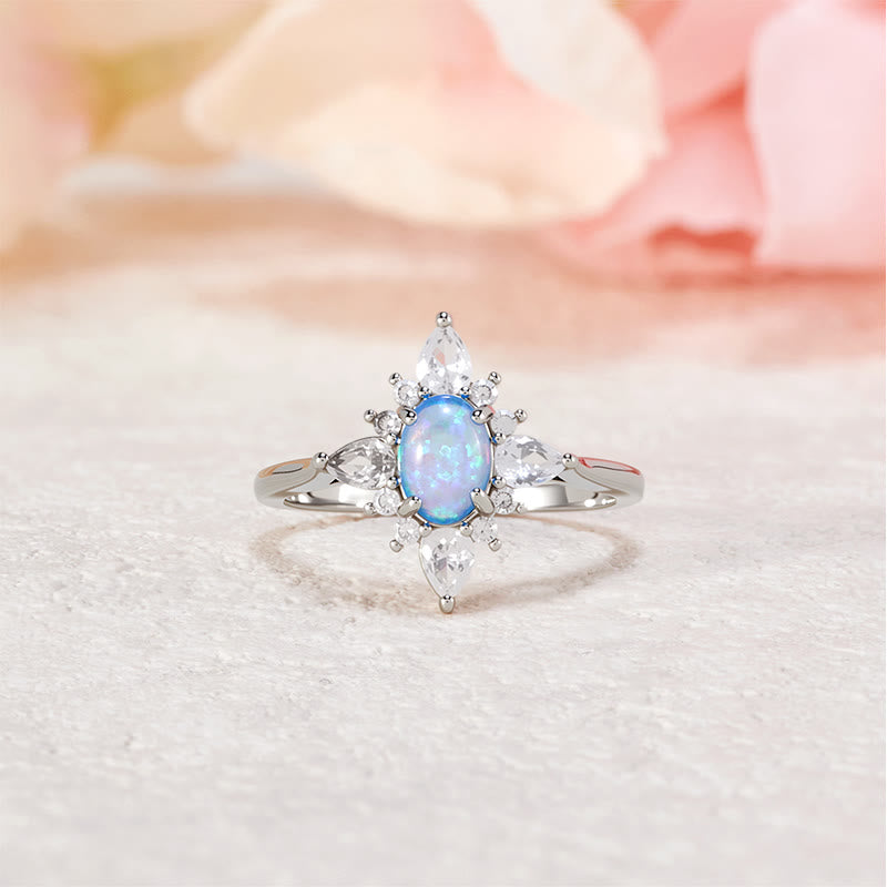 Bague étoile opale rayonnante Olivenorma « Uniquement vôtre »