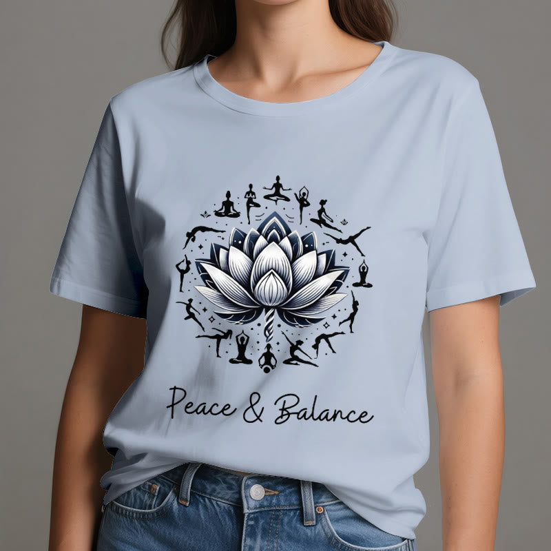 T-shirt en coton Olivenorma « PEACE & BALANCE » Lotus Yoga - image 12