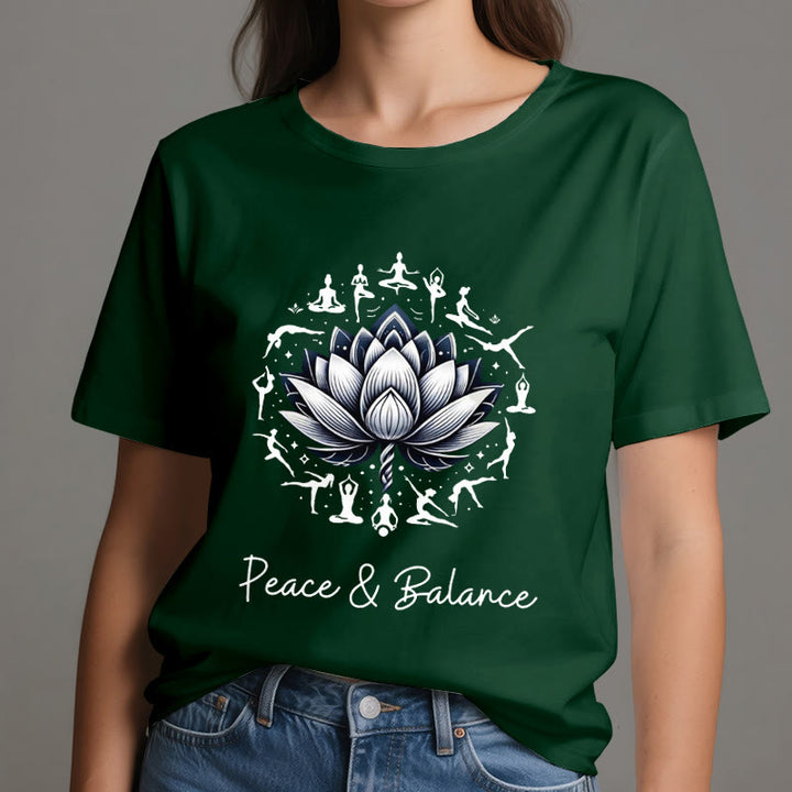 T-shirt en coton Olivenorma « PEACE & BALANCE » Lotus Yoga - image 20