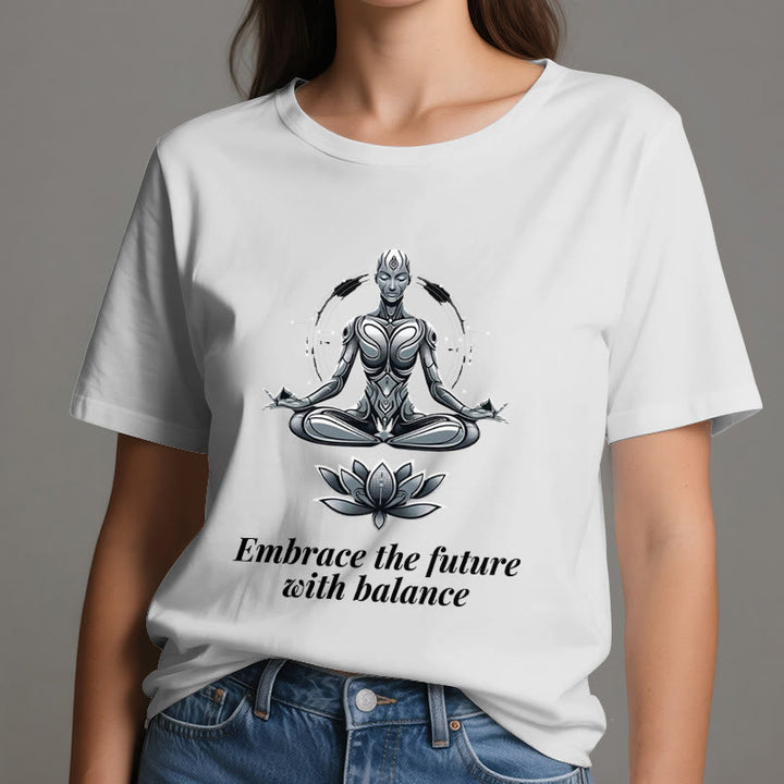 T-shirt Olivenorma « Acceptez l'avenir avec équilibre » Lotus Spiritual - image 1