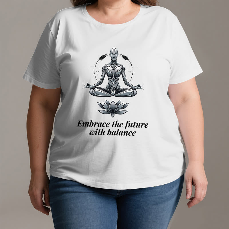 T-shirt Olivenorma « Acceptez l'avenir avec équilibre » Lotus Spiritual - image 3