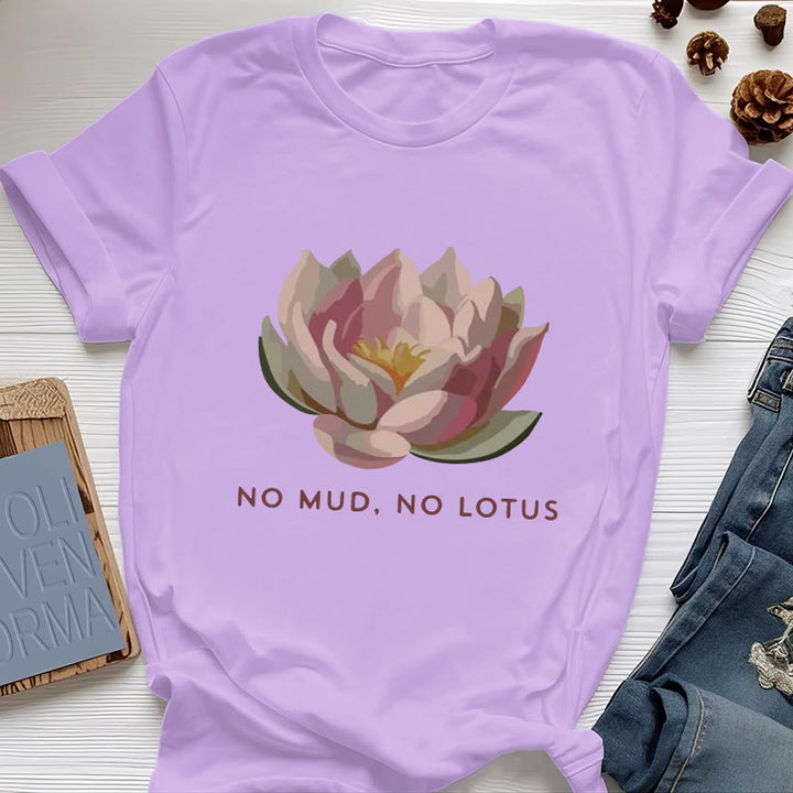 T-shirt de yoga en coton Olivenorma « Sans boue, sans lotus » - Violet - 2XL - image 15