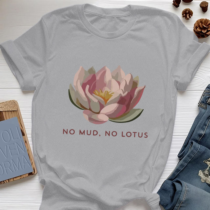 T-shirt de yoga en coton Olivenorma « Sans boue, sans lotus » - Gris - 2XL - image 8