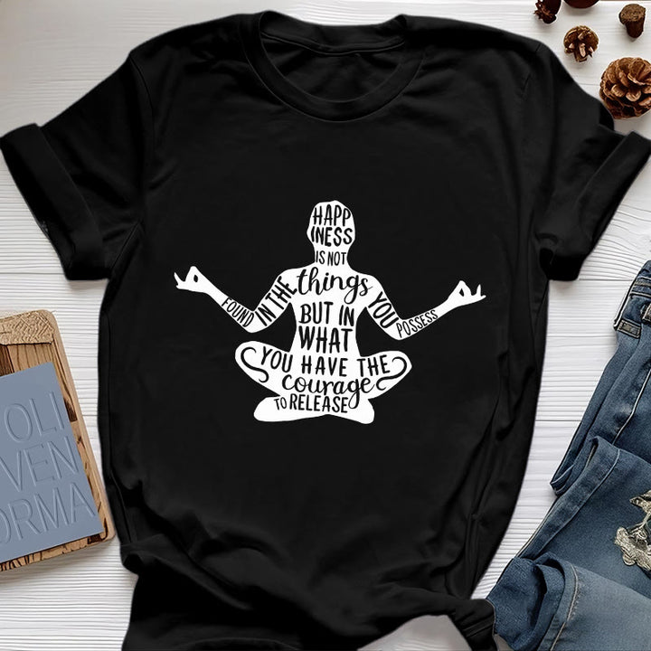 T-shirt de méditation Olivenorma en coton, t-shirt de yoga spirituel - Noir - 2XL - image 8